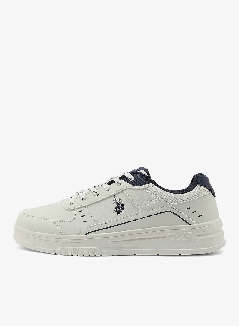 U.S. Polo Assn. white Men's White Low-Top Sneaker - Lightweight Stylish Lace-Up Design with Comfort Cushioned Sole for Everyday Wear for Men | Best Price UAE